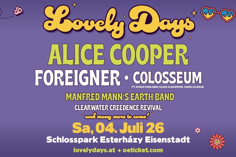 Lovely Days 2026 Foreigner Alice Cooper Manfred Mann Colosseum